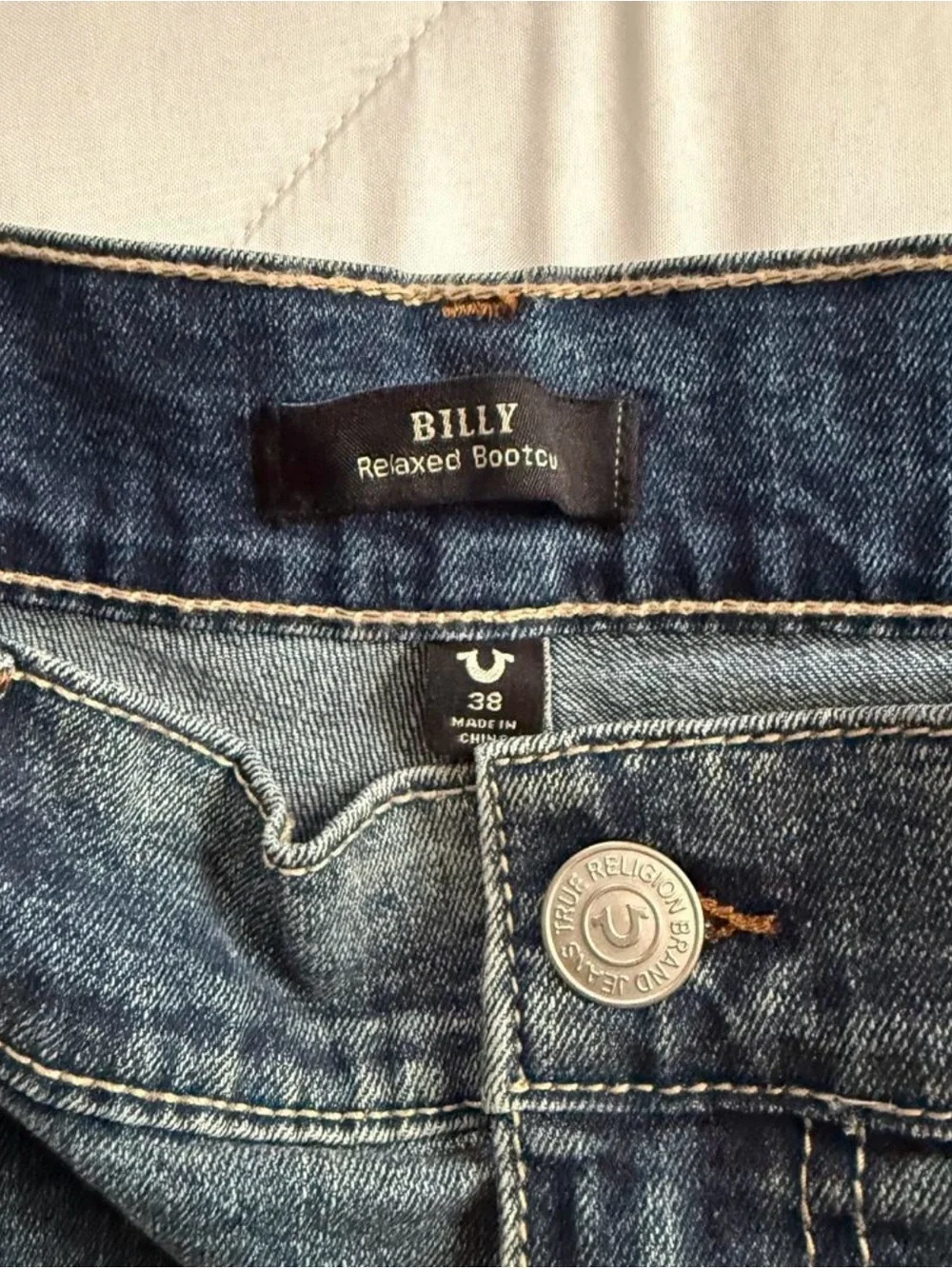 True Religion Men's Light Blue Bootcut Jeans